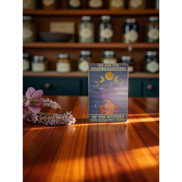 Witch Art Metal Sign We Are The Granddaughters Of The Witches Moon Goddess Decor - Picture 5 of 7